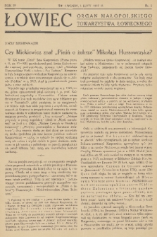 Łowiec : organ Małopolskiego Towarzystwa Łowieckiego. R. 59, 1937, nr 2