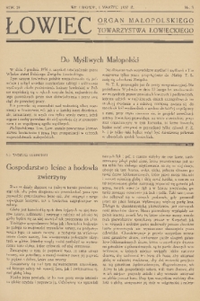 Łowiec : organ Małopolskiego Towarzystwa Łowieckiego. R. 59, 1937, nr 3