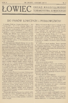 Łowiec : organ Małopolskiego Towarzystwa Łowieckiego. R. 59, 1937, nr 4