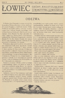 Łowiec : organ Małopolskiego Towarzystwa Łowieckiego. R. 59, 1937, nr 5