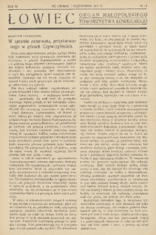 Łowiec : organ Małopolskiego Towarzystwa Łowieckiego. R. 59, 1937, nr 11