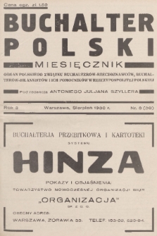 Buchalter Polski : organ Polskiego Związku Buchalterów-Rzeczoznawców, Buchalterów-Bilansistów i Ich Pomocników w Rzeczypospolitej Polskiej. R. 3, 1930, nr 8