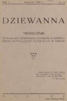 Dziewanna : miesięcznik młodzieży Państwowego Gimn. im. St. Konarskiego w Mielcu. R. 1, 1929, nr 3