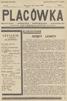 Placówka Polityczna-Społeczna-Gospodarcza-Kulturalna : pismo tygodniowe dla wszystkich. R. 1, 1929, nr 16