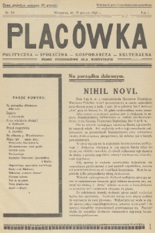 Placówka Polityczna-Społeczna-Gospodarcza-Kulturalna : pismo tygodniowe dla wszystkich. R. 1, 1929, nr 24