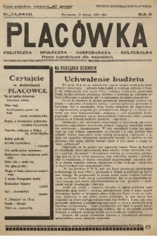 Placówka Polityczna-Społeczna-Gospodarcza-Kulturalna : pismo tygodniowe dla wszystkich. R. 2, 1930, nr 7-8