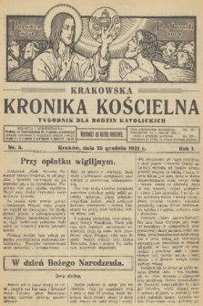 Krakowska Kronika Kościelna. R. 1, 1921, nr 5