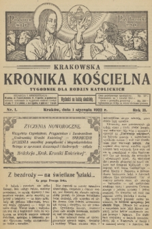 Krakowska Kronika Kościelna. R. 2, 1922, nr 1