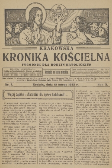 Krakowska Kronika Kościelna. R. 2, 1922, nr 7