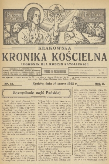Krakowska Kronika Kościelna. R. 2, 1922, nr 12