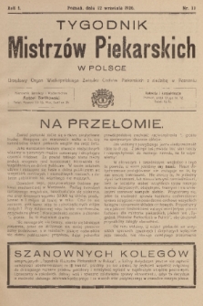 Tygodnik Mistrzów Piekarskich w Polsce : urzędowy organ Wielkopolskiego Związku Cechów Piekarskich z siedzibą w Poznaniu. R. 1, 1926, nr 11