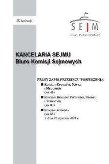 Pełny Zapis Przebiegu Posiedzenia Komisji Zdrowia (nr 55) z dnia 20 stycznia 2021 r.