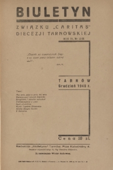 Biuletyn Związku „Caritas” Diecezji Tarnowskiej. R. 4, 1948, nr 12