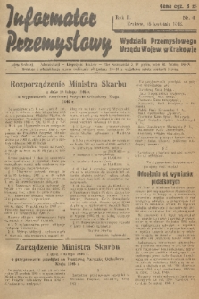 Informator Przemysłowy Wydziału Przemysłowego Urzędu Wojew. w Krakowie. R. 2, 1946, nr 4