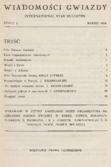 Wiadomości Gwiazdy. 1928, nr 3