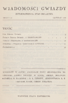 Wiadomości Gwiazdy. 1928, nr 11