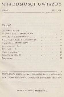 Wiadomości Gwiazdy. 1929, nr 2