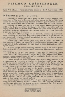 Pisemko Kuźniczanek. R. 6, 1926, nr 11-12