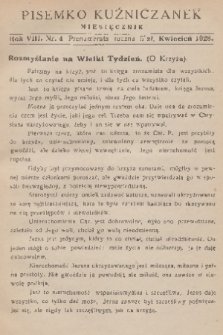 Pisemko Kuźniczanek. R. 8, 1928, nr 4