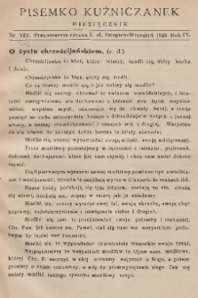 Pisemko Kuźniczanek. R. 9, 1929, nr 8-9