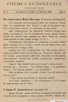 Pisemko Kuźniczanek. R. 10, 1930, nr 1