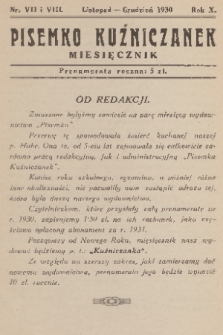 Pisemko Kuźniczanek. R. 10, 1930, nr 7-8