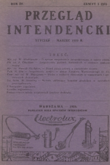 Przegląd Intendencki : kwartalnik wydawany staraniem Koła Oficerów Intendentów. R. 4, 1929, zeszyt 1