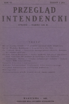 Przegląd Intendencki : kwartalnik wydawany staraniem Koła Oficerów Intendentów. R. 6, 1931, zeszyt 1