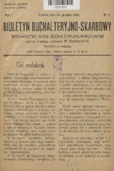 Biuletyn Buchalteryjno-Skarbowy : wydawnictwo Biura Buchalteryjno-Rewizyjnego Zaprzys. Biegłego Sądowego P. Diamant. R. 1, 1936, nr 1