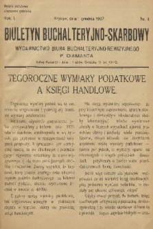Biuletyn Buchalteryjno-Skarbowy : wydawnictwo Biura Buchalteryjno-Rewizyjnego P. Diamanta. R. 1, 1937, nr 4