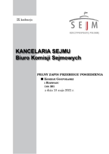 Pełny Zapis Przebiegu Posiedzenia Komisji Gospodarki i Rozwoju (nr 39) z dnia 18 maja 2021 r.