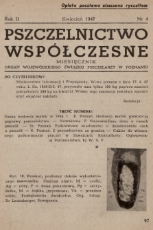 Pszczelnictwo Współczesne : organ Wojewódzkiego Związku Pszczelarzy w Poznaniu. 1947, nr 4