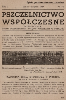 Pszczelnictwo Współczesne : organ Wojewódzkiego Związku Pszczelarzy w Poznaniu. 1947, nr 7-8