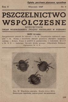 Pszczelnictwo Współczesne : organ Wojewódzkiego Związku Pszczelarzy w Poznaniu. 1947, nr 9