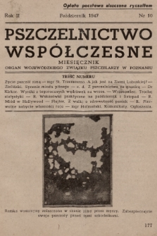 Pszczelnictwo Współczesne : organ Wojewódzkiego Związku Pszczelarzy w Poznaniu. 1947, nr 10