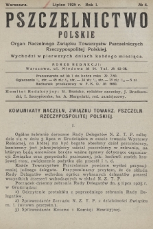 Pszczelnictwo Polskie : organ Naczelnego Związku Towarzystw Pszczelniczych Rzeczpospolitej Polskiej. 1925, nr 4