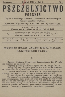 Pszczelnictwo Polskie : organ Naczelnego Związku Towarzystw Pszczelniczych Rzeczpospolitej Polskiej. 1925, nr 5