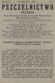 Pszczelnictwo Polskie : organ Naczelnego Związku Towarzystw Pszczelniczych Rzeczpospolitej Polskiej. 1925, nr 6