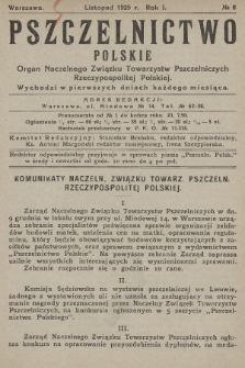 Pszczelnictwo Polskie : organ Naczelnego Związku Towarzystw Pszczelniczych Rzeczpospolitej Polskiej. 1925, nr 8
