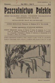 Pszczelnictwo Polskie : organ Naczelnego Związku Towarzystw Pszczelniczych Rzeczypospolitej Polskiej. 1926, nr 5