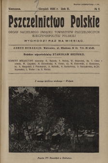 Pszczelnictwo Polskie : organ Naczelnego Związku Towarzystw Pszczelniczych Rzeczypospolitej Polskiej. 1926, nr 8