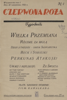 Czerwona Róża. 1933, nr 1