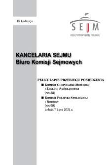 Pełny Zapis Przebiegu Posiedzenia Komisji Gospodarki Morskiej i Żeglugi Śródlądowej (nr 53) z dnia 7 lipca 2021 r.