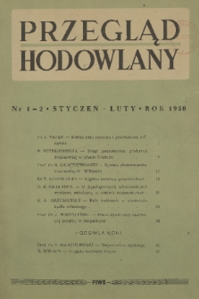 Przegląd Hodowlany. R. 18, 1950, nr 1-2