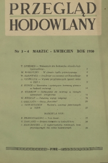 Przegląd Hodowlany. R. 18, 1950, nr 3-4