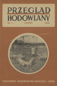 Przegląd Hodowlany. R. 20, 1952, nr 7