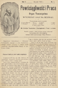 Powściągliwość i Praca : organ Towarzystwa. R. 2, 1899, nr 1