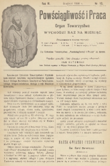 Powściągliwość i Praca : organ Towarzystwa. R. 3, 1900, nr 12