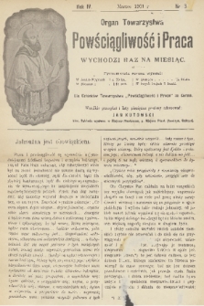 Powściągliwość i Praca : organ Towarzystwa. R. 4, 1901, nr 3
