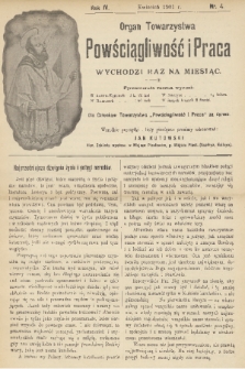 Powściągliwość i Praca : organ Towarzystwa. R. 4, 1901, nr 4